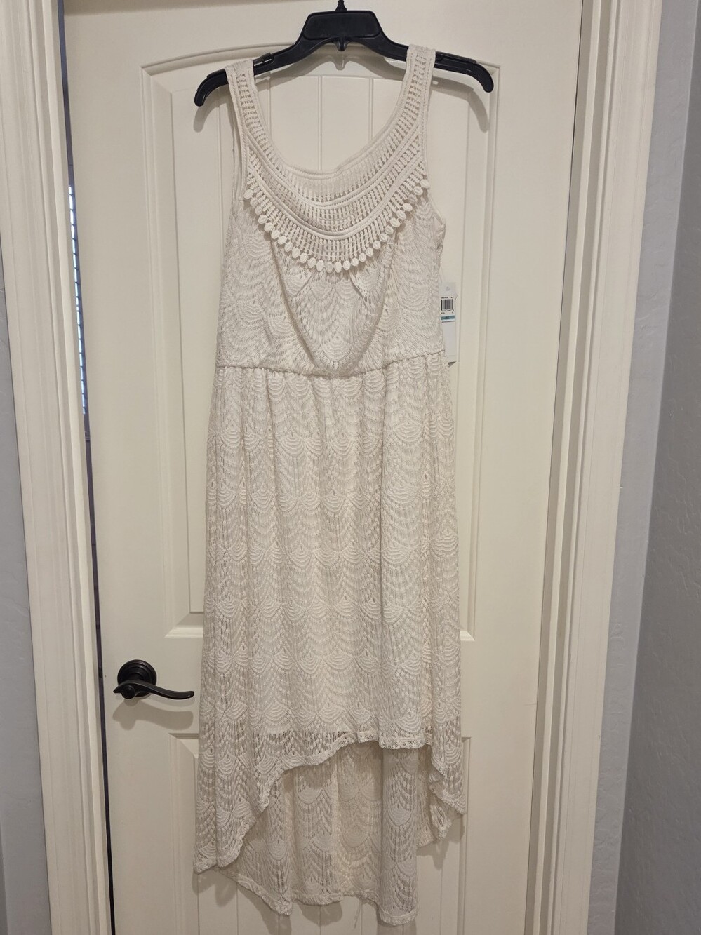 NWT London Times High-Low Crochet Tank Dress, Size 16